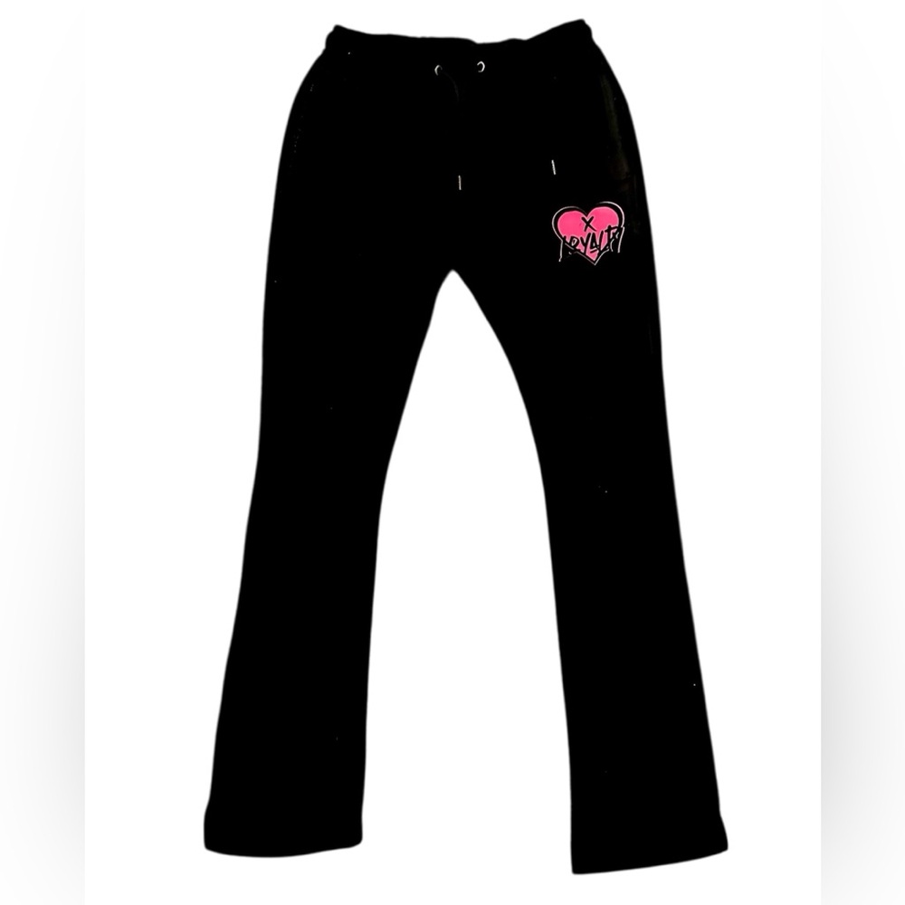 Black Stacked Sweatpants